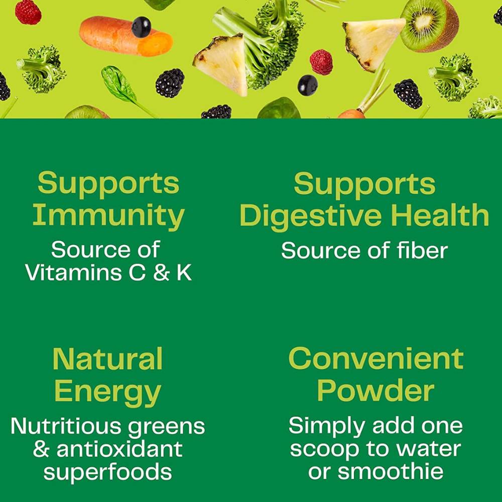 The powder blended into a green smoothie